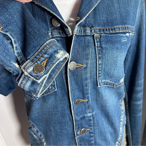 L’Agence Celine Distressed Denim Jean Jacket Size Med - Picture 7 of 9